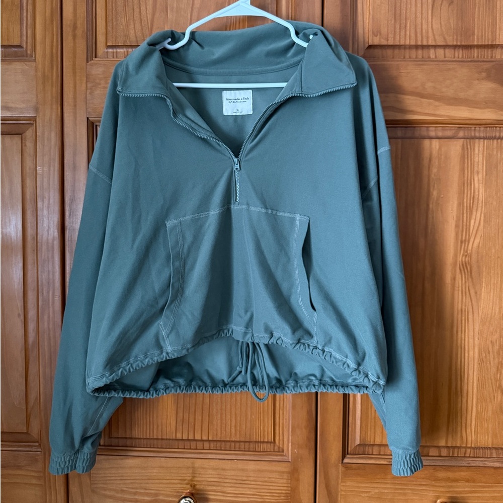 Abercrombie & Fitch Olive Half-Zip
